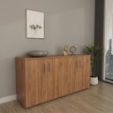 Ver imagem 1 de Armário Multiuso Escritório 75x160cm 4 Portas com Chave Corp 25 Bege