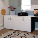 Ver imagem 1 de Armário Multiuso Escritório 75x160cm 4 Portas com Chave Corp 25 Branco