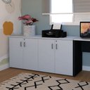 Ver imagem 1 de Armário Multiuso Escritório 75x160cm 4 Portas com Chave Corp 25 Cinza