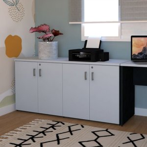 Armário Duplo Baixo para Escritório 4 Portas Corp 25 