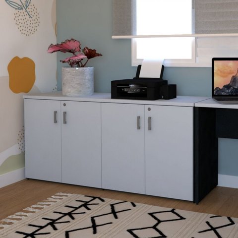 Armário Duplo Baixo para Escritório 4 Portas Corp 25 