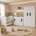 Ver imagem 3 de Quarto Bebê Completo Berço 3 em 1/Guarda-Roupa 4 Portas/Cômoda 4 Gavetas Vicente Multimóveis