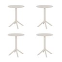 Ver imagem 1 de Kit 4 Mesas de Jantar Redonda Área Externa Taormina Drops Fratini 60 Cm (larg) Polipropileno Nude