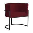 Ver imagem 1 de Poltrona Luana Suede Bordo Base Preto Sala Luxo - Fm