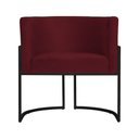 Ver imagem 2 de Poltrona Luana Suede Bordo Base Preto Sala Luxo - Fm
