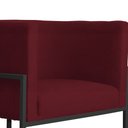 Ver imagem 4 de Poltrona Luana Suede Bordo Base Preto Sala Luxo - Fm