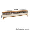Painel 218cm e Rack Para TV 75 Pol 14x Off White Nature Tebar - 3
