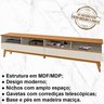 Painel 218cm e Rack Para TV 75 Pol 14x Off White Nature Tebar - 5