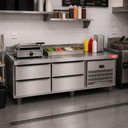 Ver imagem 2 de Balcão de Preparo Refrigrerado 4 Gavetas Inox 0ºC a 10ºC 150cm Brg15 220V - Red Chameleon 364362-