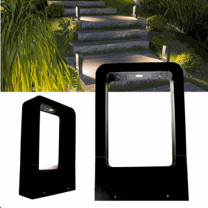 Kit de 2 Luminárias Balizador Retangular de Jardim Piso Led