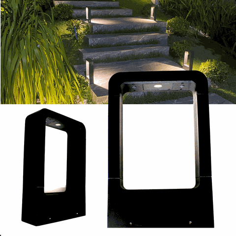 Kit de 2 Luminárias Balizador Retangular de Jardim Piso Led