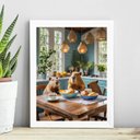 Ver imagem 1 de Quadro para Cozinha - Família Capivaras 33x24cm - com Vidro:madeira Branca