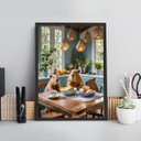 Ver imagem 2 de Quadro para Cozinha - Família Capivaras 33x24cm - com Vidro:madeira Branca