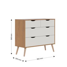 Comoda 4 Gavetas Lisboa M-101 Freijo Off White Colibri Moveis - 6