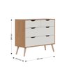 Comoda 4 Gavetas Lisboa M-101 Freijo Off White Colibri Moveis - 6