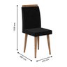 Mesa de Jantar Diamante com 6 Cadeiras Cinamomo Black com Aveludado Preto - RV Móveis - 3