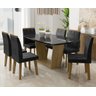 Mesa de Jantar Diamante com 6 Cadeiras Cinamomo Black com Aveludado Preto - RV Móveis - 1
