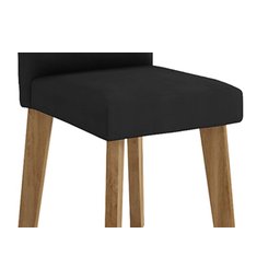 Mesa de Jantar Diamante com 6 Cadeiras Cinamomo Black com Aveludado Preto - RV Móveis - 6