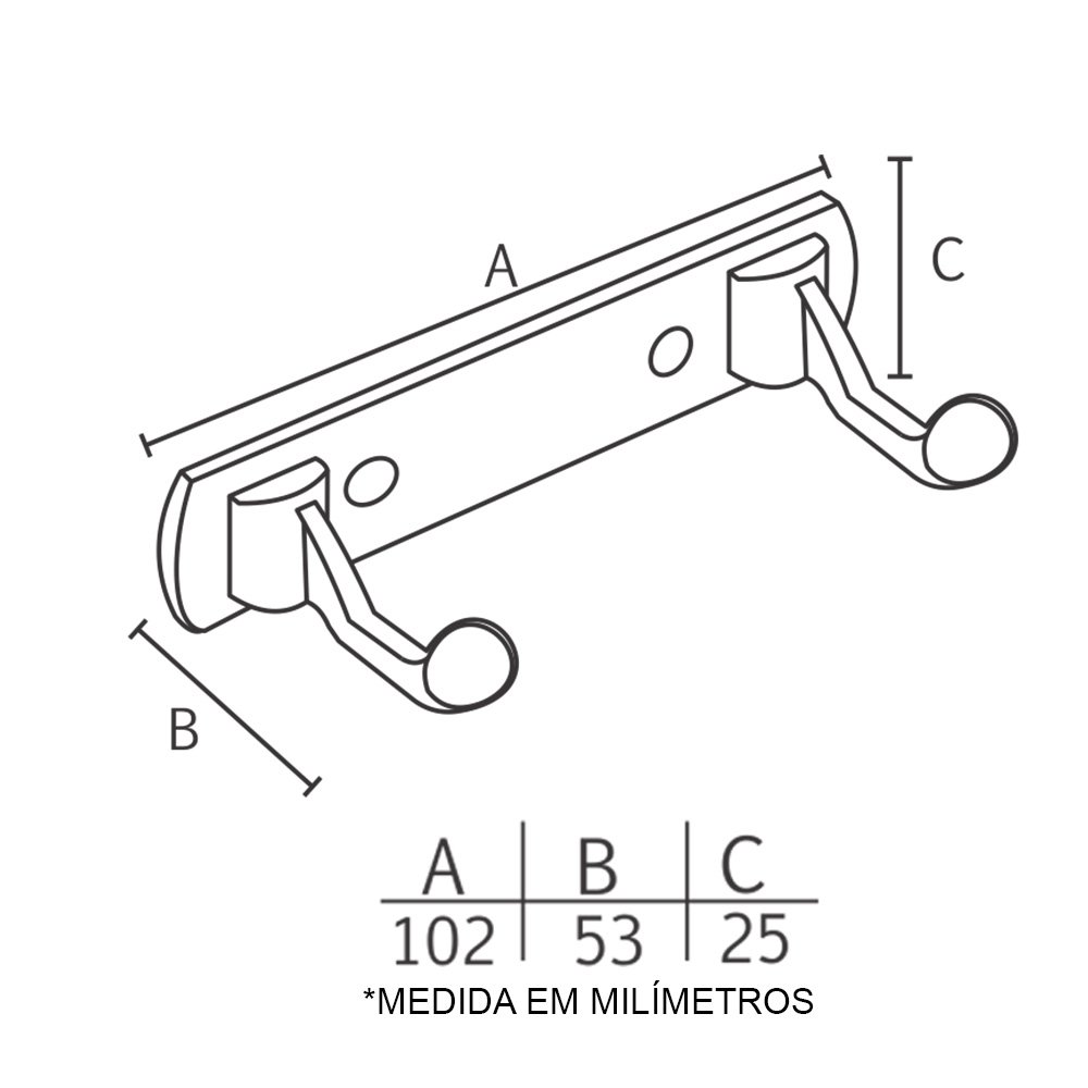 Cabide - 9004-2 - Cromado - 2