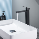 Ver imagem 3 de Torneira Misturador Monocomando Preto Fosco Quadrado Alto para Banheiro