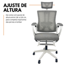 Ver imagem 4 de Cadeira de Escritório Presidente Executiva Oficial Paris - Cinza - 10