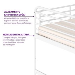 Cama Alta em Aço Infantil/juvenil Teko Casatema  - 6