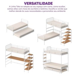 Cama Alta em Aço Infantil/juvenil Teko Casatema  - 7