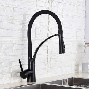 Torneira Cozinha Monocomando Black Pull Down - Preta