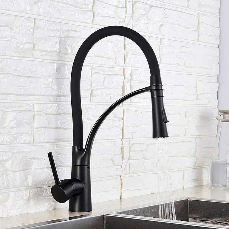 Torneira Cozinha Monocomando Black Pull Down - Preta