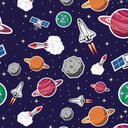 Ver imagem 3 de Papel de Parede Infantil - Planetas e Naves Arte Destaque 3,50 Metros
