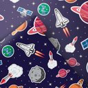 Ver imagem 4 de Papel de Parede Infantil - Planetas e Naves Arte Destaque 3,50 Metros