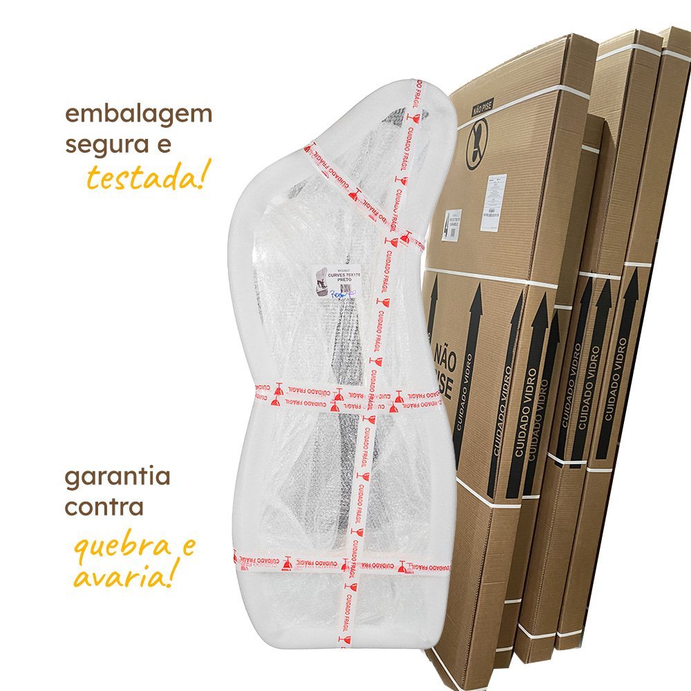 Espelho Grande Moldura em Couro 3cm de Chão Corpo Inteiro 110x60cm - Mod. Curves - 7