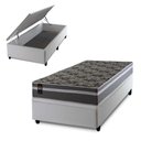 Ver imagem 1 de Conjunto Box Baú Solteiro Miami Branco 88x188x69 Espuma D33