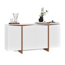 Ver imagem 3 de Buffet Flow Sense 4 Portas Branco para Sala de Jantar com Design Moderno e Ampla Organização