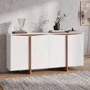 Ver imagem 1 de Buffet Flow Sense 4 Portas Branco para Sala de Jantar com Design Moderno e Ampla Organização