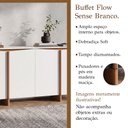 Ver imagem 2 de Buffet Flow Sense 4 Portas Branco para Sala de Jantar com Design Moderno e Ampla Organização