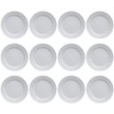 Ver imagem 1 de Jogo 12 Pratos Rasos Redondos 26,5cm em Porcelana com Relevo Tassel Germer Branco