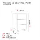 Ver imagem 3 de Gaveteiro Volante 3 Gavetas Home Office 