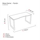 Ver imagem 3 de Mesa Gamer Escrivaninha Home Office 134cm Preto