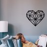 Decoração De Parede Em Mdf 6mm Vazado Coração Simétrico - 1
