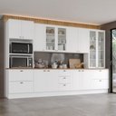 Ver imagem 1 de Cozinha Completa 8 Peças 100% MDF com Torre Quente e Cristaleira Americana Henn