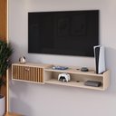 Ver imagem 1 de Rack Bancada Parede Home Supremo Tv 55 Polegadas Nicho Porta Puxador Concha Sala Quarto Moderno