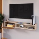 Ver imagem 3 de Rack Bancada Parede Home Supremo Tv 55 Polegadas Nicho Porta Puxador Concha Sala Quarto Moderno
