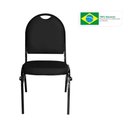 Ver imagem 6 de 2 Cadeiras Empilhável Fixa Preta Pethiflex