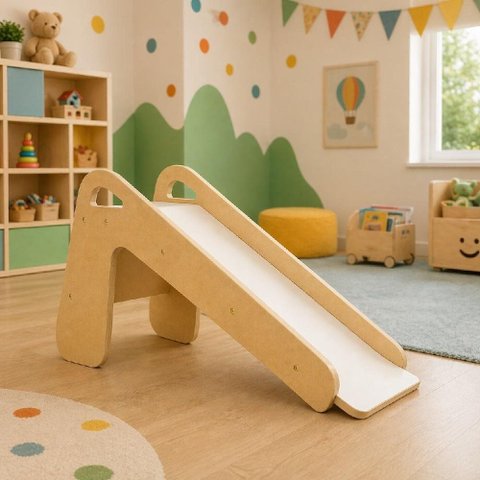 Escorregador Infantil Madeira Montessori Playground Toboga Brinquedo Educativo Escorrega Degrau Bebe