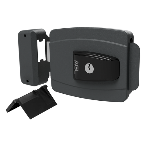 Fechadura Mini Agl Ajustável Simples 12V Externa Cinza Agl