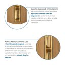 Ver imagem 7 de Guarda-Roupa Modulado de Canto Oblíquo 1 Porta Reflecta com LED 100% MDF Cairo Marrom/Cinamomo