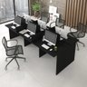 Mesa Escritório Plataforma 6 Lugares 2,70x1,20 Preto Inteira  Atacadao Dos Móveis - 1