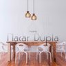 Luminaria Pendente Desmontada Duplo Cr Nacar E27 Madeira Mdf Cor:rústico - 9