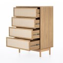Ver imagem 4 de Cômoda Kaki 4 Gavetas 80 Cm X 45 Cm Tauari / Telinha Rattan